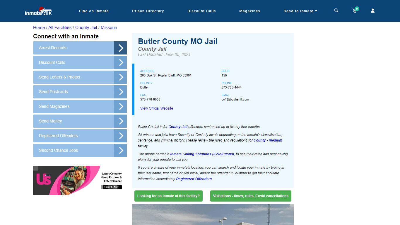 Butler County MO Jail - Inmate Locator - Poplar Bluff, MO